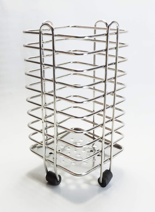 Epraiser Stainless Steel Chrome Plated Square Shaped Cutlery Stand or SS Wire Cutlery Holder - Image 1